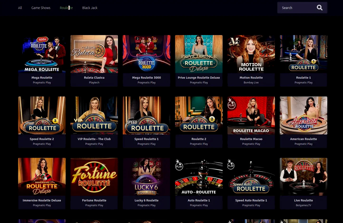 Schermata di accesso e lobby giochi Race Up Casino